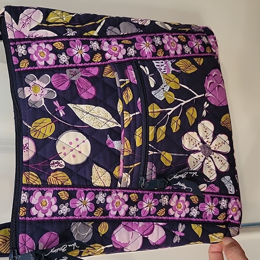 Vera Bradley Purple Floral Nightingale Bird Print (Retired) Tote Bag Purse-10012